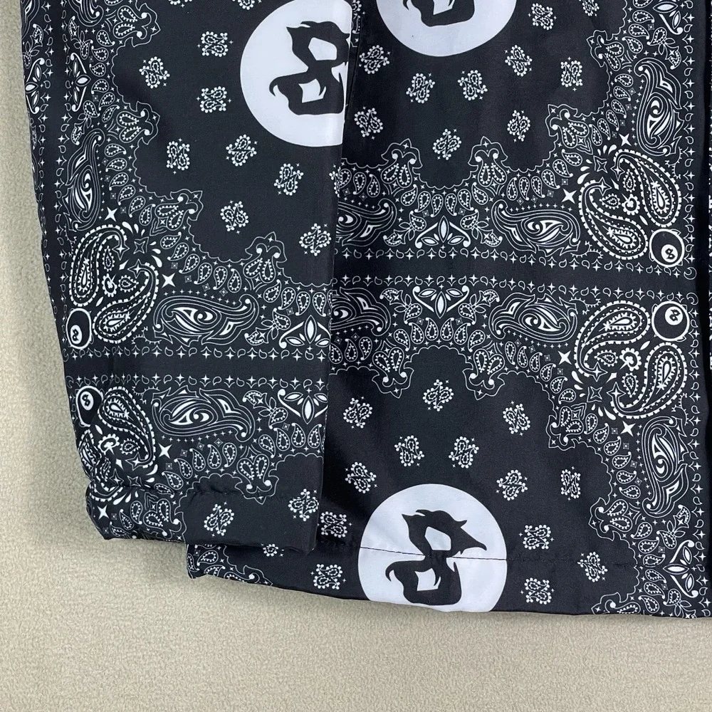 Section Eight Jacket Mens S Bandana Paisley 8 Ball Black Streetwear EUC